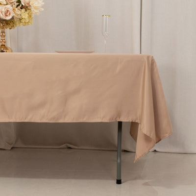 Lamour Satin 60’’x102’’ Rectangle Tablecloth Nude - Durable & Silky Soft Feel Table Cover - Tablecloths