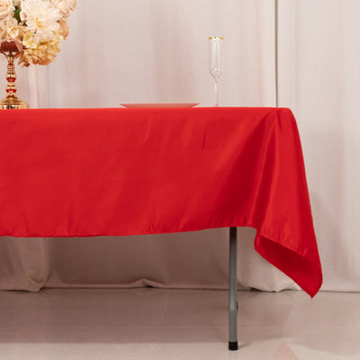 Lamour Satin 60’’x102’’ Rectangle Tablecloth Red - Durable & Silky Soft Feel Table Cover - Tablecloths