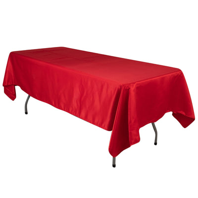 Lamour Satin 60’’x102’’ Rectangle Tablecloth Red - Durable & Silky Soft Feel Table Cover - Tablecloths