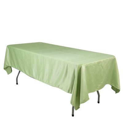 Lamour Satin 60’’x102’’ Rectangle Tablecloth Sage Green - Durable & Silky Soft Feel Table Cover - Tablecloths