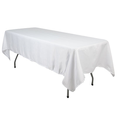 Lamour Satin 60’’x102’’ Rectangle Tablecloth White - Durable & Silky Soft Feel Table Cover for Weddings & Banquets