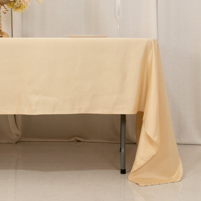Lamour Satin 60’’x126’’ Rectangle Tablecloth Beige - Soft & Silk-Like Table Cover - Tablecloths