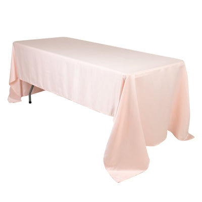 Lamour Satin 60’’x126’’ Rectangle Tablecloth Blush - Soft & Silk-Like Table Cover - Tablecloths