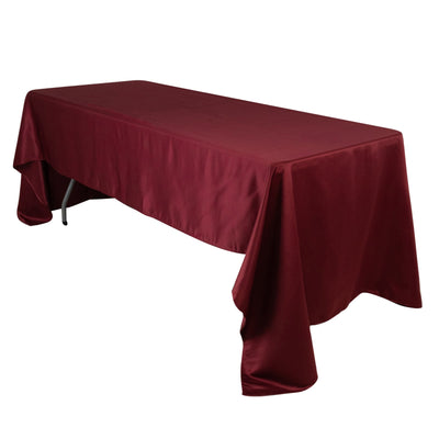 Lamour Satin 60’’x126’’ Rectangle Tablecloth Burgundy - Soft & Silk-Like Table Cover - Tablecloths