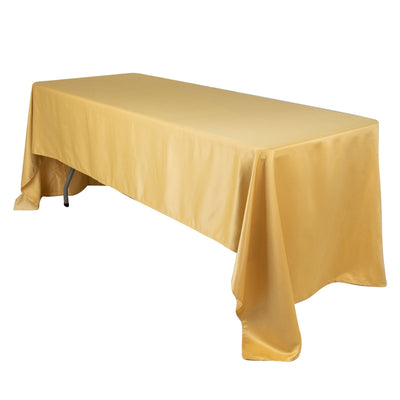 Lamour Satin 60’’x126’’ Rectangle Tablecloth Champagne - Soft & Silk-Like Table Cover - Tablecloths