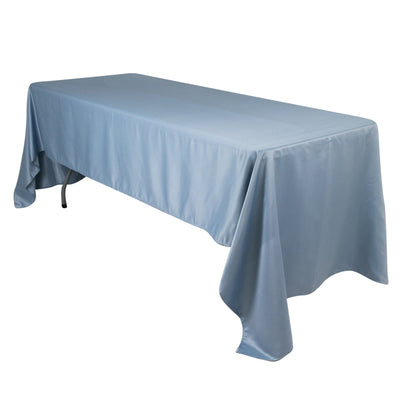 Lamour Satin 60’’x126’’ Rectangle Tablecloth Dusty Blue - Soft & Silk-Like Table Cover - Tablecloths