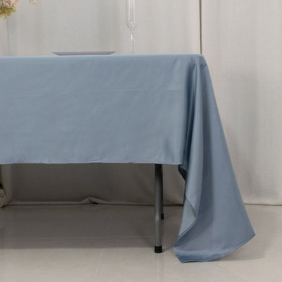Lamour Satin 60’’x126’’ Rectangle Tablecloth Dusty Blue - Soft & Silk-Like Table Cover - Tablecloths