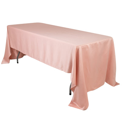 Lamour Satin 60’’x126’’ Rectangle Tablecloth Dusty Rose - Soft & Silk-Like Table Cover - Tablecloths