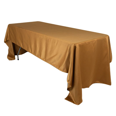 Lamour Satin 60’’x126’’ Rectangle Tablecloth Gold - Soft & Silk-Like Table Cover for Upscale Dining - Tablecloths