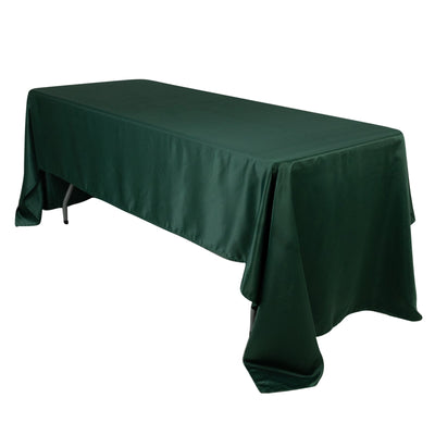 Lamour Satin 60’’x126’’ Rectangle Tablecloth Hunter Emerald Green - Soft & Silk-Like Table Cover - Tablecloths