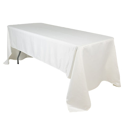 Lamour Satin 60’’x126’’ Rectangle Tablecloth Ivory - Soft & Silk-Like Table Cover - Tablecloths