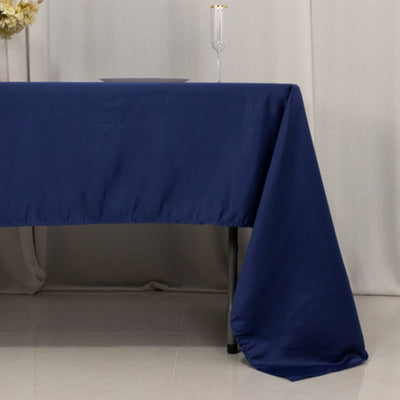 Lamour Satin 60’’x126’’ Rectangle Tablecloth Navy Blue - Soft & Silk-Like Table Cover - Tablecloths