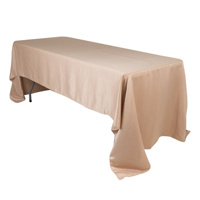 Lamour Satin 60’’x126’’ Rectangle Tablecloth Nude - Soft & Silk-Like Table Cover - Tablecloths