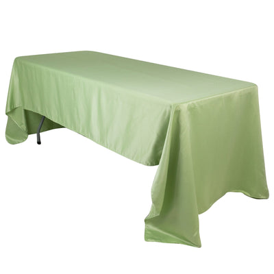 Lamour Satin 60’’x126’’ Rectangle Tablecloth Sage Green - Soft & Silk-Like Table Cover - Tablecloths