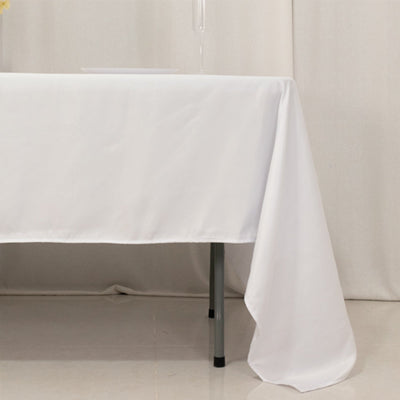 Lamour Satin 60’’x126’’ Rectangle Tablecloth White - Soft & Silk-Like Table Cover for Upscale Dining - Tablecloths