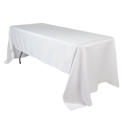 Lamour Satin 60’’x126’’ Rectangle Tablecloth White - Soft & Silk-Like Table Cover for Upscale Dining - Tablecloths