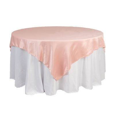 Lamour Satin 72’’x72’’ Table Overlay Square Tablecloth Dusty Rose - Smooth Finish Table Topper - Overlays