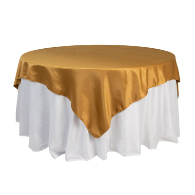 Lamour Satin 72’’x72’’ Table Overlay Square Tablecloth Gold - Smooth Finish for Luxurious Events - Overlays