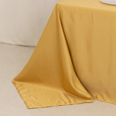 Lamour Satin 90’’x132’’ Rectangle Tablecloth Champagne - Soft & Silk-Like Seamless Table Cover - Tablecloths