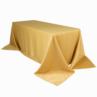 Lamour Satin 90’’x132’’ Rectangle Tablecloth Champagne - Soft & Silk-Like Seamless Table Cover - Tablecloths