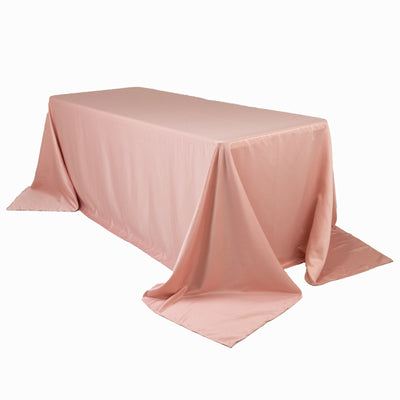 Lamour Satin 90’’x132’’ Rectangle Tablecloth Dusty Rose - Soft & Silk-Like Seamless Table Cover - Tablecloths