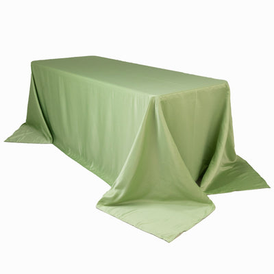 Lamour Satin 90’’x132’’ Rectangle Tablecloth Sage Green - Soft & Silk-Like Seamless Table Cover - Tablecloths