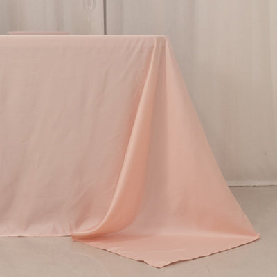 Lamour Satin 90’’x156’’ Rectangle Tablecloth Blush - Luxurious Soft Seamless Table Cover - Tablecloths