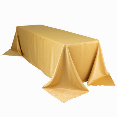 Lamour Satin 90’’x156’’ Rectangle Tablecloth Champagne - Luxurious Soft Seamless Table Cover - Tablecloths