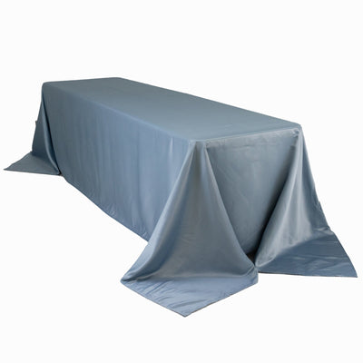 Lamour Satin 90’’x156’’ Rectangle Tablecloth Dusty Blue - Luxurious Soft Seamless Table Cover - Tablecloths