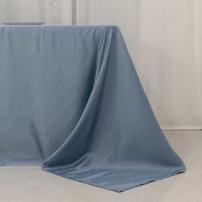Lamour Satin 90’’x156’’ Rectangle Tablecloth Dusty Blue - Luxurious Soft Seamless Table Cover - Tablecloths