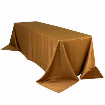 Lamour Satin 90’’x156’’ Rectangle Tablecloth Gold - Luxurious Soft Seamless Table Cover for Stylish Settings