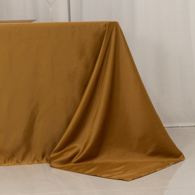 Lamour Satin 90’’x156’’ Rectangle Tablecloth Gold - Luxurious Soft Seamless Table Cover for Stylish Settings