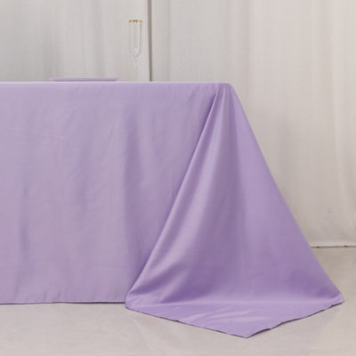 Lamour Satin 90’’x156’’ Rectangle Tablecloth Lavender Lilac - Luxurious Soft Seamless Table Cover - Tablecloths