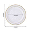 10-Pack Plastic Dinner Plates White with TrÃ¨s Chic Gold Rim - Perfect Disposable Party Plates 10"