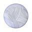10-Pack Plastic 10" Round Dinner Plates in White with Blue Wave Brush Strokes Pattern - Disposable Party Plates
