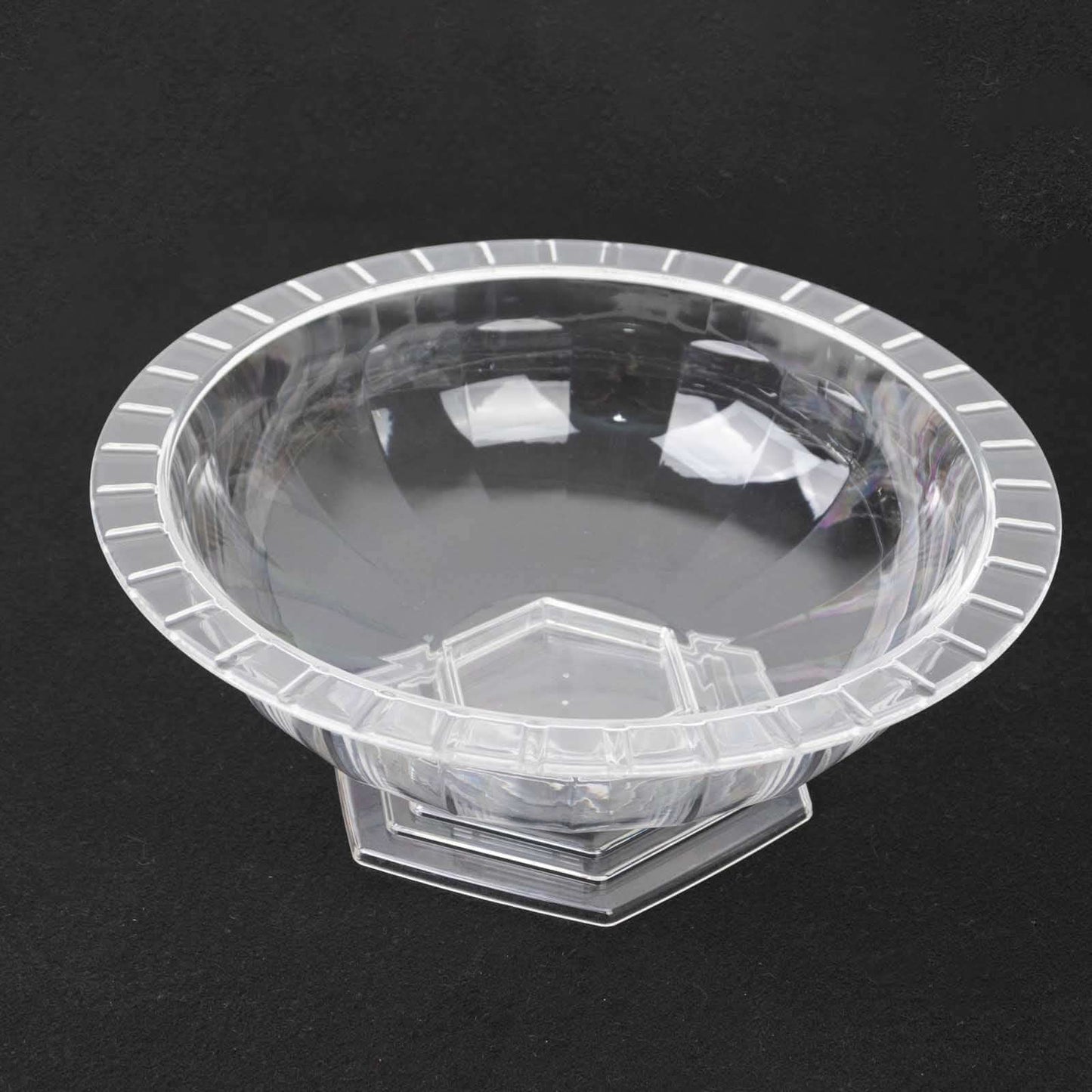 3-Pack Plastic Footed Compote Bowl Flower Vases Roman Style Clear - Round Decorative Pedestal Table Centerpieces 10"