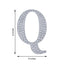 Decorative Rhinestone Alphabet "Q" Letter Stickers, Glitter Adhesive Craft Letters Silver DIY Sparkle Embellishments 8"