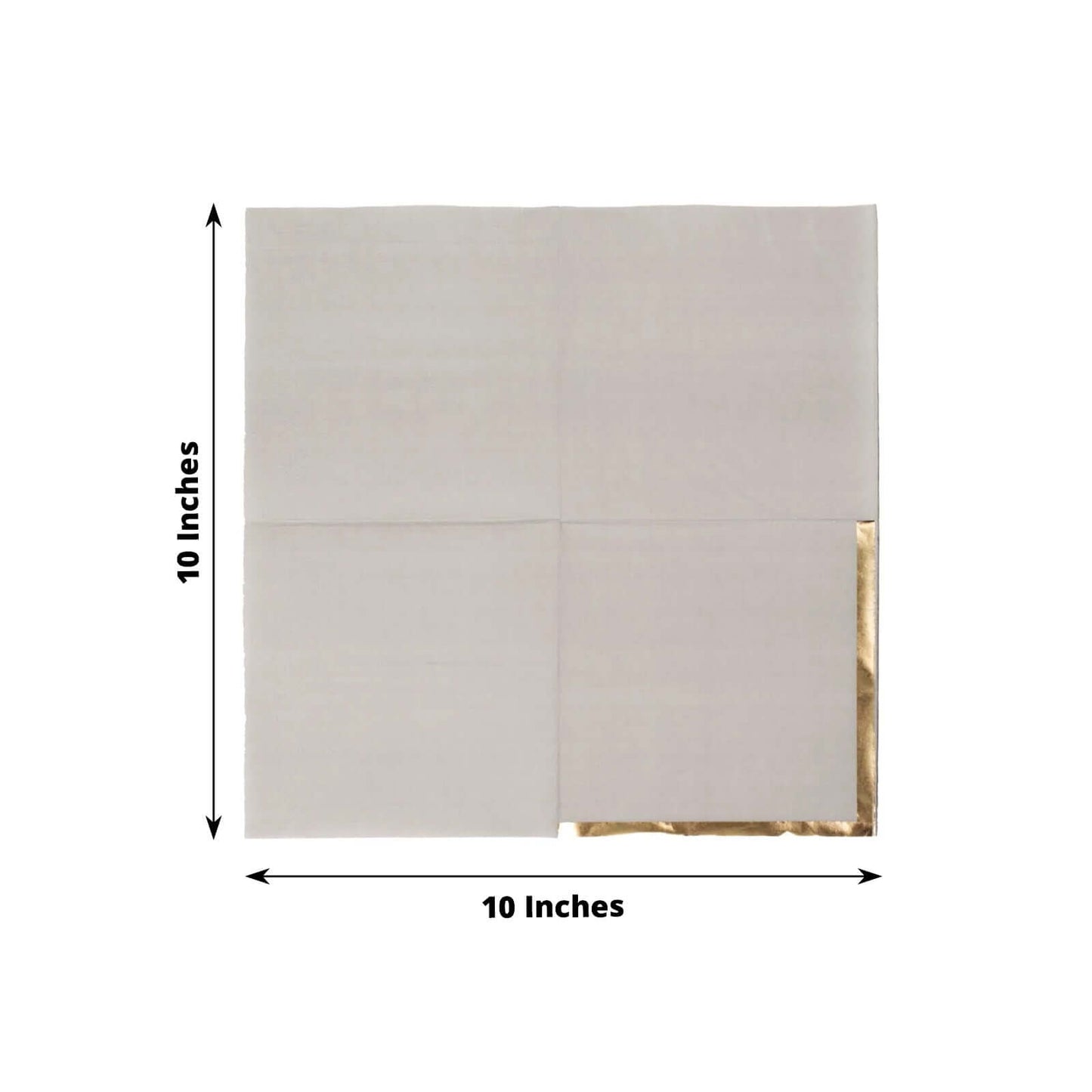 50-Pack Paper Beverage Napkins Gray with Gold Foil Edge - 2 Ply Disposable Soft 18GSM Cocktail Napkins 5"x5"