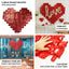 41"x36" Metallic Red Giant Heart Mylar Foil Balloon, Photo Backdrop Balloon Quilt