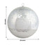 20" Large Silver Foam Disco Mirror Ball With Hanging Swivel Ring, Holiday Party Decor