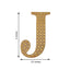 Decorative Rhinestone Alphabet "J" Letter Stickers, Glitter Adhesive Craft Letters Gold DIY Sparkle Embellishments 6"