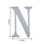 Decorative Rhinestone Alphabet "N" Letter Stickers, Glitter Adhesive Craft Letters Silver DIY Sparkle Embellishments 8"