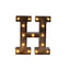 LED Marquee Letter "H" Industrial Style Antique Black - Light-Up Alphabet Sign for Weddings & Displays 9"