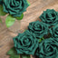 24 Roses 5" Hunter Emerald Green Artificial Foam Flowers With Stem Wire and Leaves