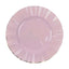 10-Pack Plastic 9" Round Dinner Plates in Lavender Lilac Ruffled Rim with Gold Edging - Sturdy Disposable Dinnerware