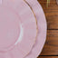 10-Pack Plastic 9" Round Dinner Plates in Lavender Lilac Ruffled Rim with Gold Edging - Sturdy Disposable Dinnerware