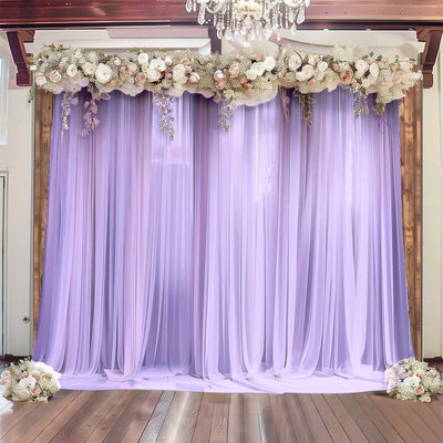 Lavender Lilac Sheer Backdrop Drape â€“ 5ft x 14ft Wedding Arch & Ceiling Decor Panel Wrinkle Free with Soft Shimmer