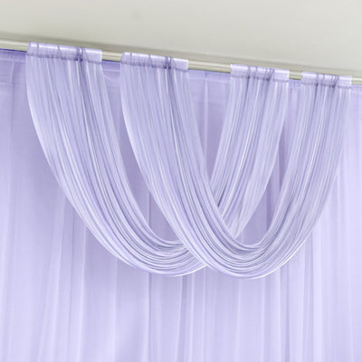 Lavender Lilac Sheer Chiffon Valance Curtain 4ft x 5ft â€“ Wedding Arch Drape with Rod Pocket Voile Backdrop Panel