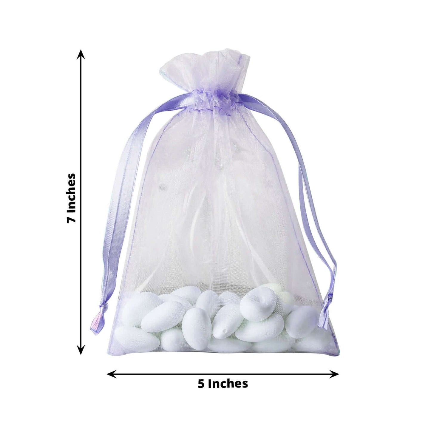 10 Pack 5"x7" Lavender Lilac Organza Drawstring Wedding Party Favor Gift Bags