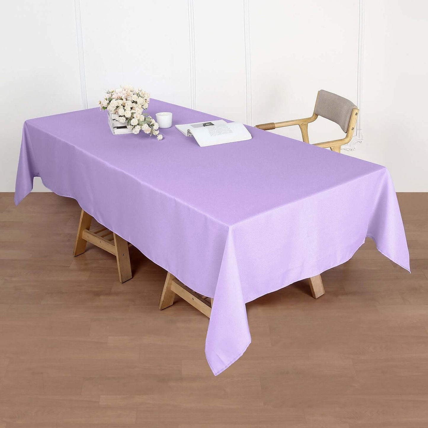 Polyester 60"x102" Rectangle Tablecloth Lavender Lilac - Durable and Stylish Table Cover